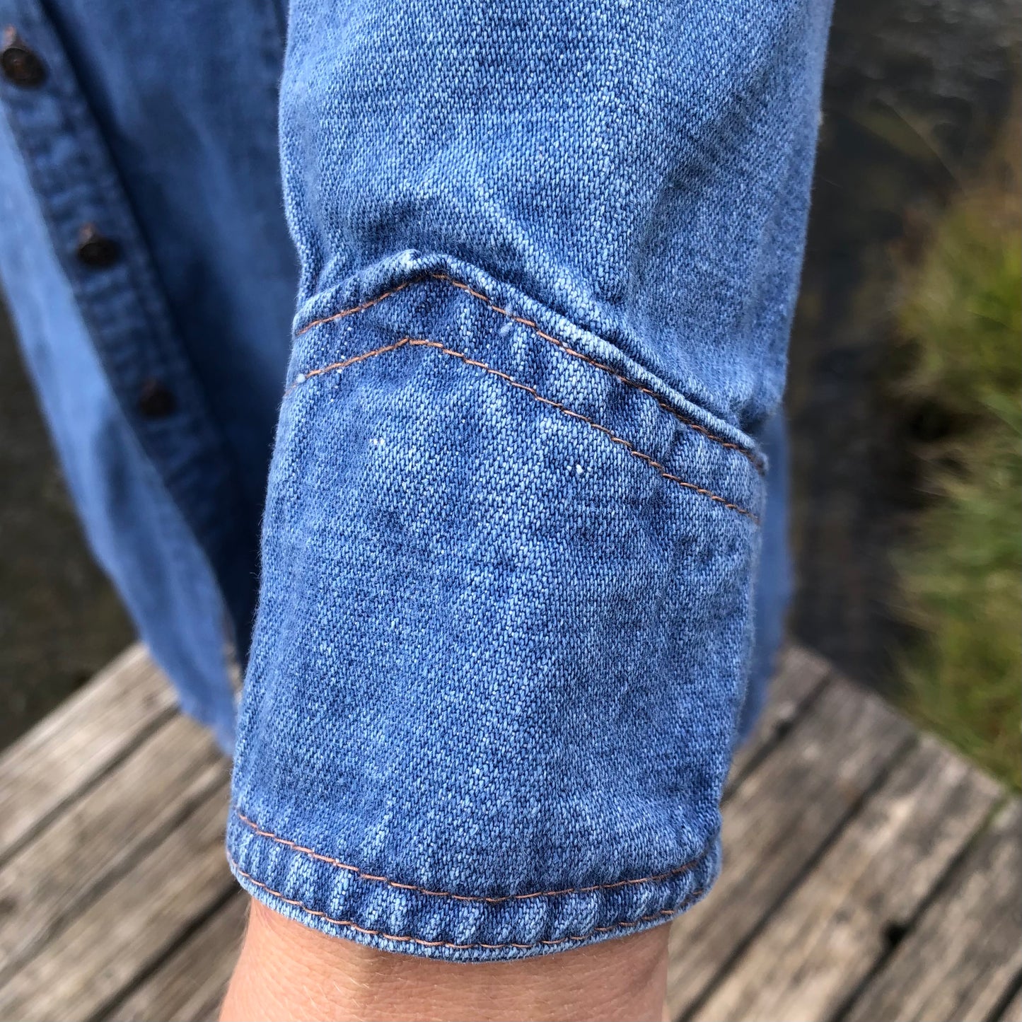 80’s Vintage Western Women’s Castle Sq Denim Dress | Made in Hong Kong