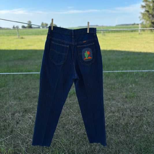 Vintage Western Women’s Rustler Jeans with Desert Patch