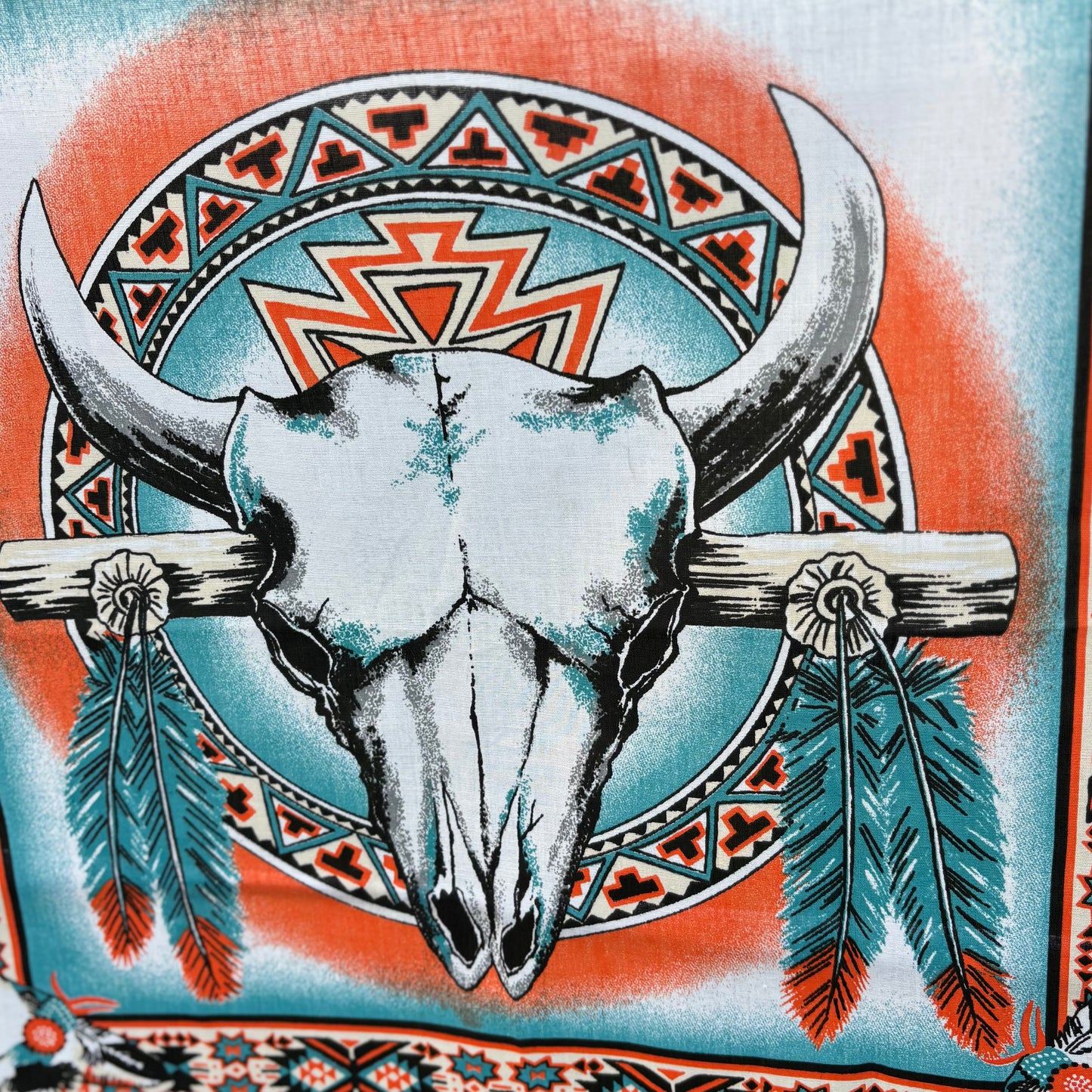 Vintage Southwestern Steer Skull Bandana | Made in USA