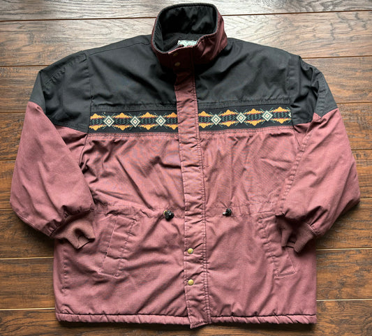 Vintage Western CanyonGuide Outfitters Jacket with Aztec Print | Made In USA Union Made