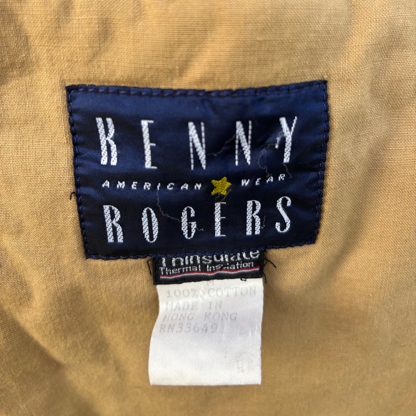 Vintage Western Kenny Roger American Wear Denim Jacket with Tapestry Cowboy and Horse Print | Made In Hong Hong-RARE