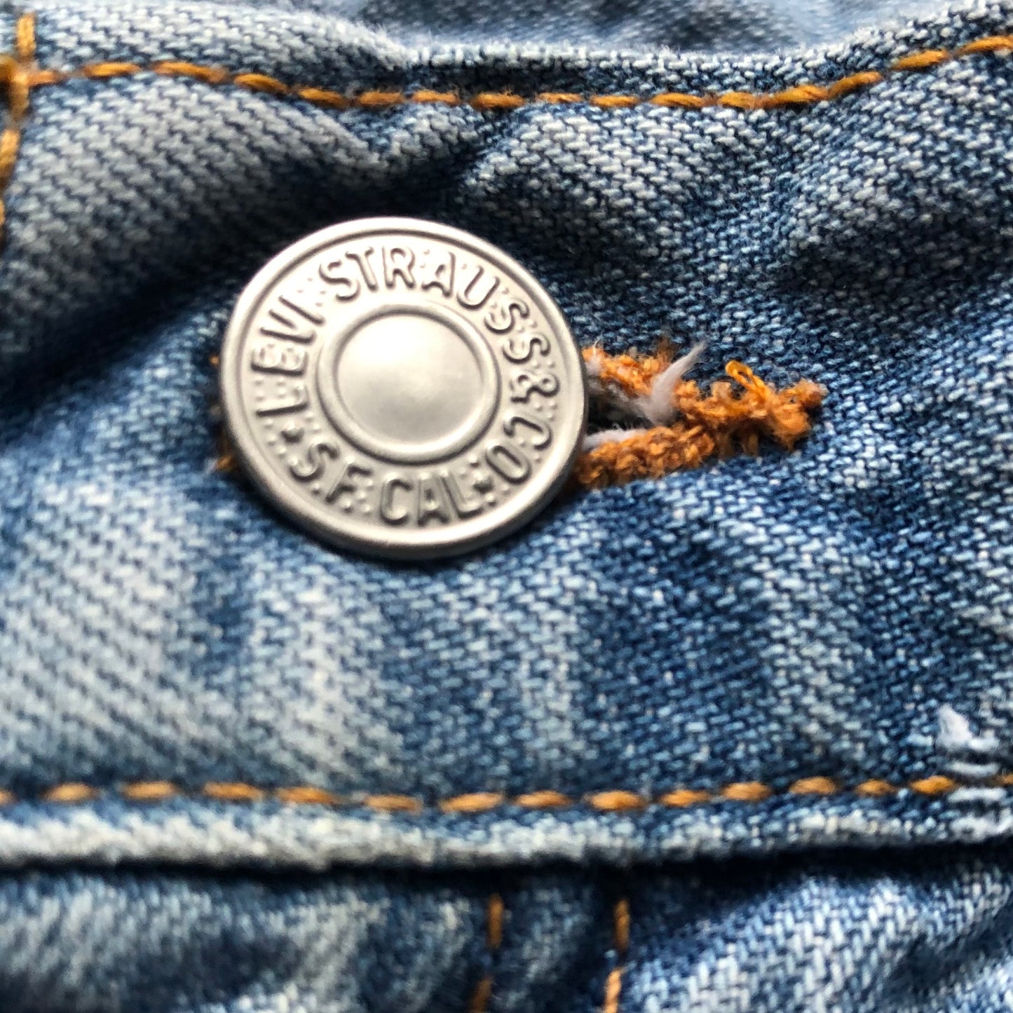 90's Vintage Levis Misses Denim Hand Embroidered Pockets Cutoff Shorts | Made in USA