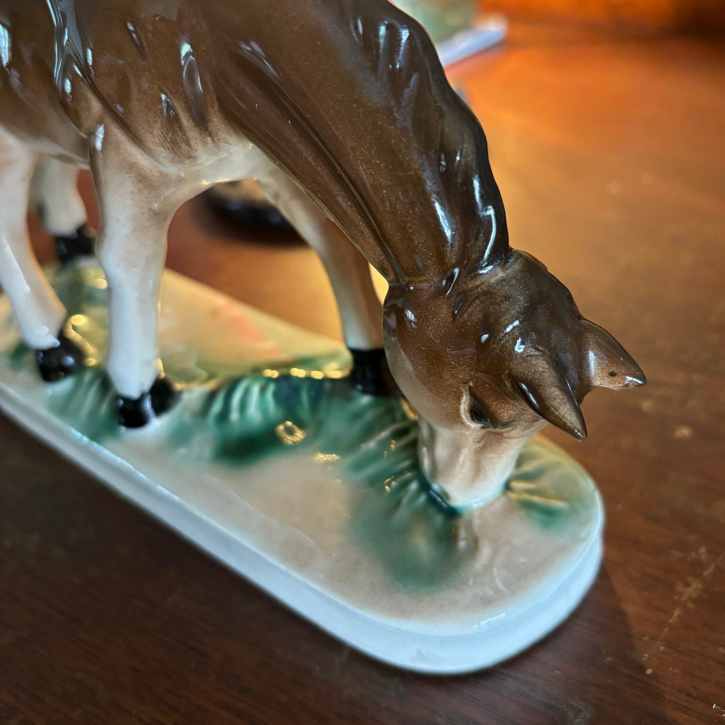 Vintage Western Grazing Horse Statue | Made in Japan