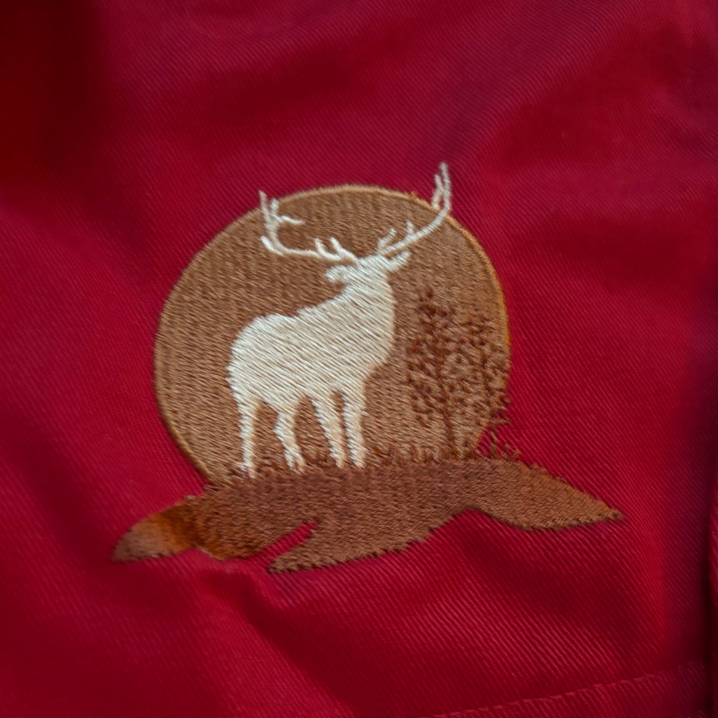 Vintage Deadstock Men’s Canadian Outdoors Button Down Shirt with Embroidery “Mid -West Game” and Patched Elbows | Made in Canada