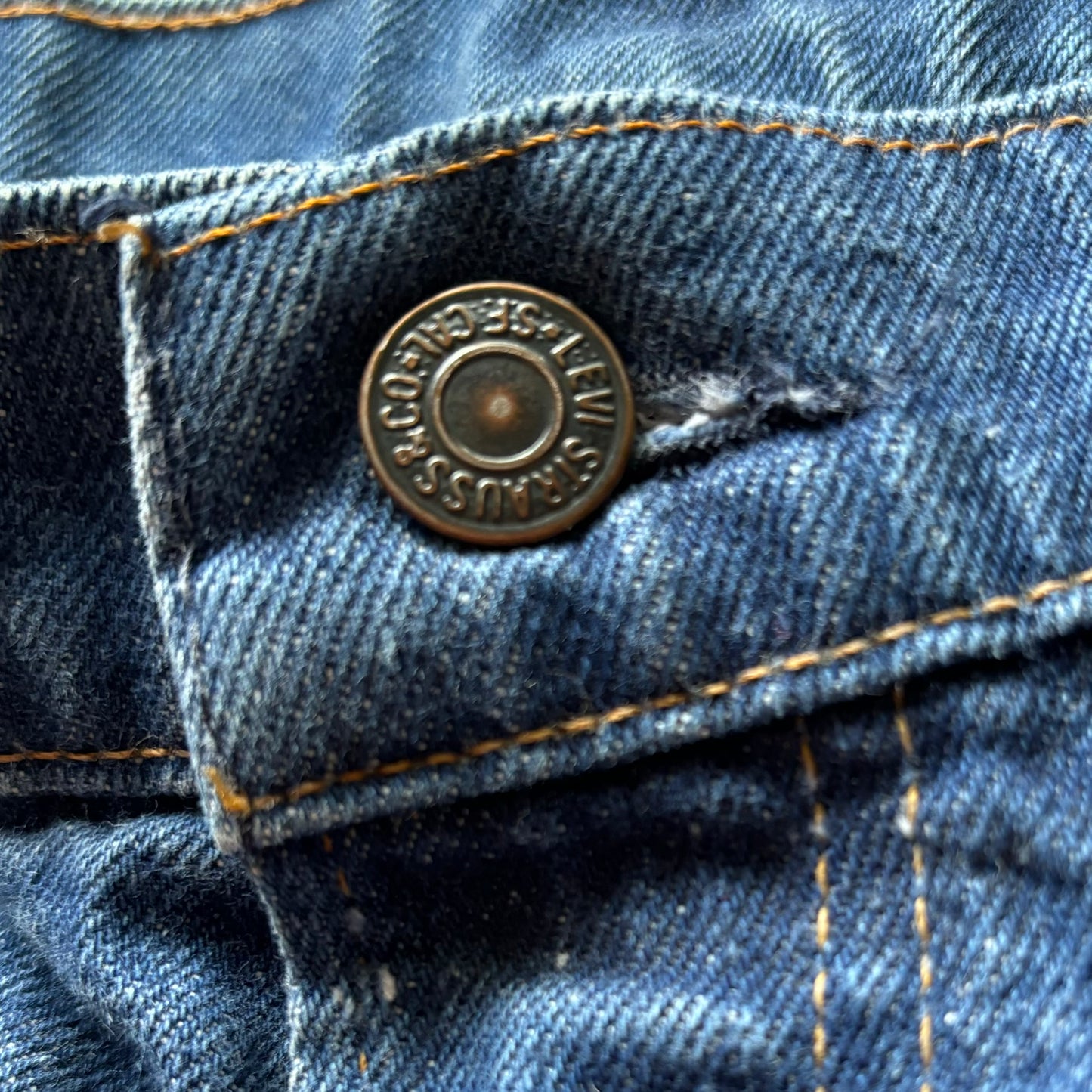 Vintage Western Levi’s Orange Tab Jeans with Hand Embroidered Pockets