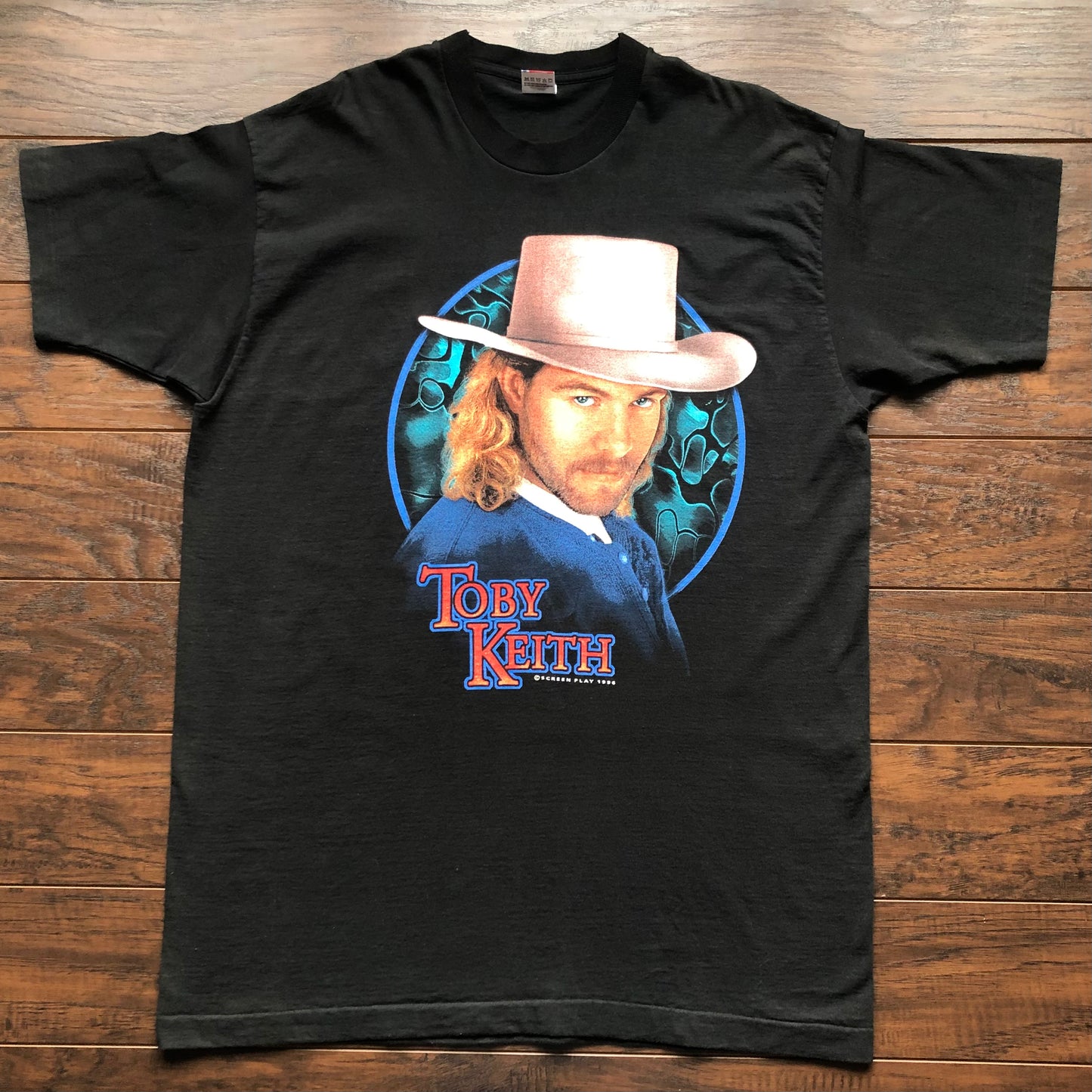 1996 Vintage Western Toby Keith “Does That Blue Moon Ever Shine On You?” Country Concert Tour T-Shirt | Made in USA - DEADSTOCK