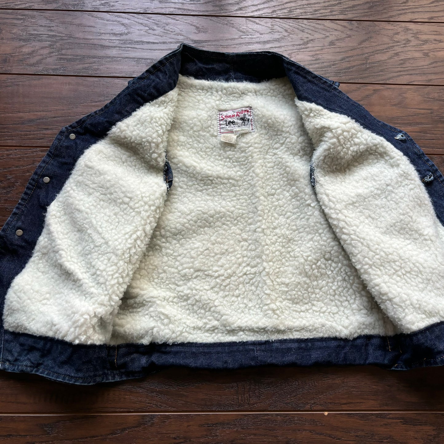 70’s Vintage Western Men’s Lee Storm Rider Denim Vest with Sherpa Lining | Made in USA