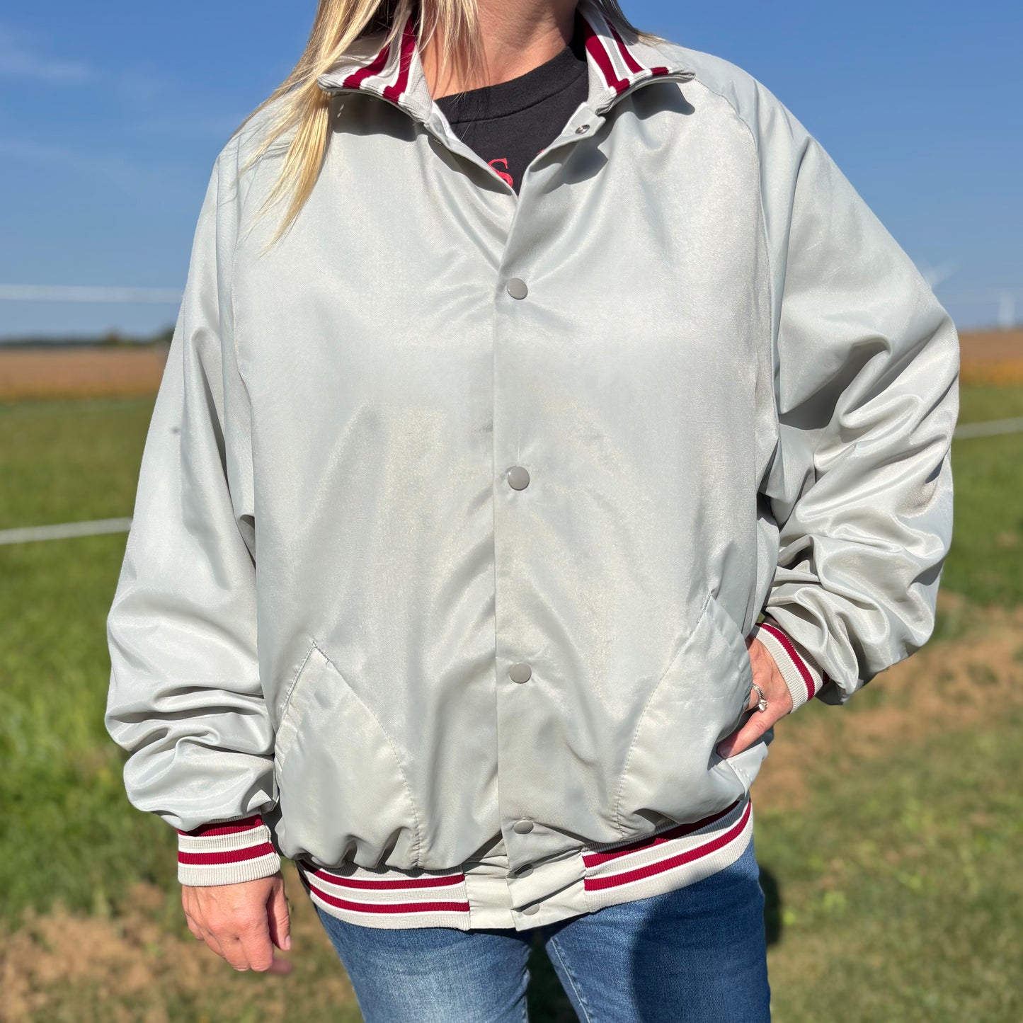 Vintage Deer Horn Inn Wellston, MI Nylon Bomber Jacket | Made in USA