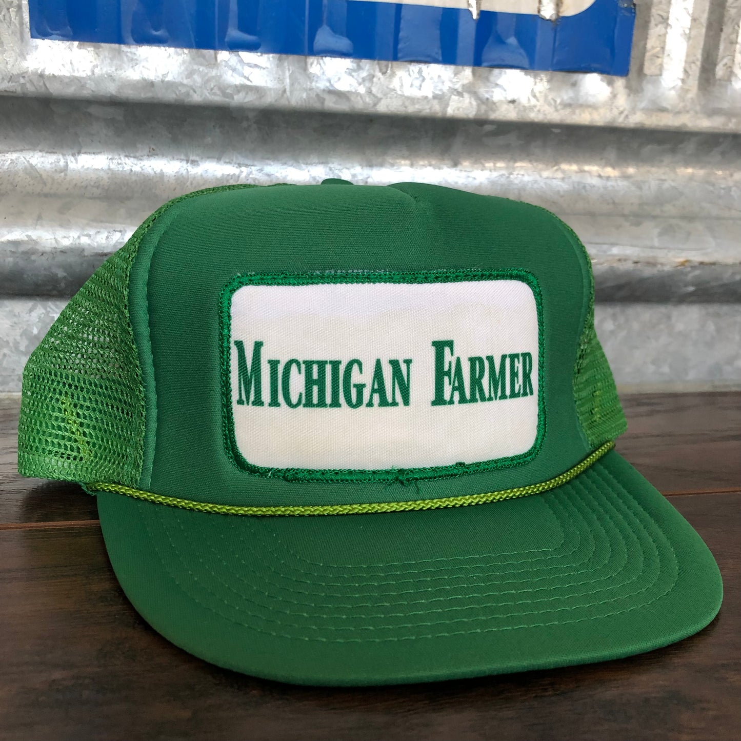 Vintage Snapback Hat with Michigan Farmer Patch