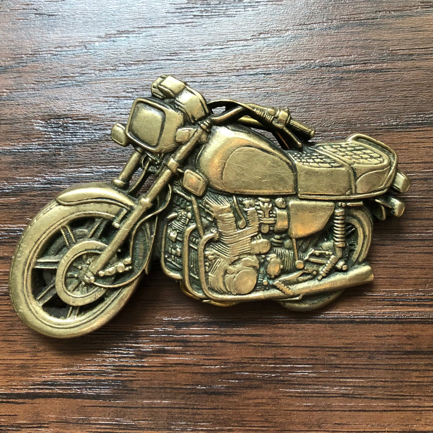 1978 Vintage BBB Baron Solid Brass Motorcycle Belt Buckle | Made in Taiwan