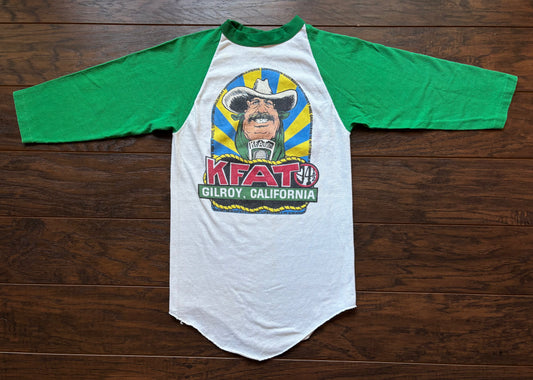 70’s/80’s Vintage KFat 94 1/2 Radio Station Ringer Baseball Tee | Gilroy, California