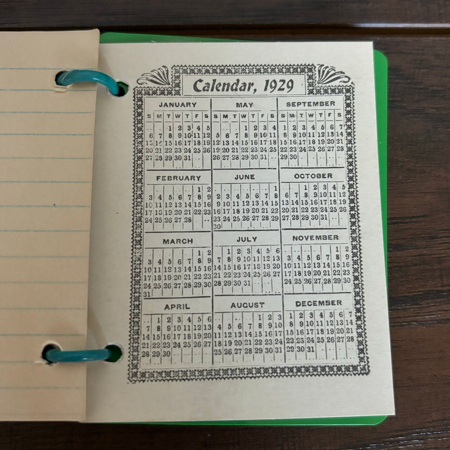1929 Antique Memo Book with Celluloid Cover and 3D Parrot