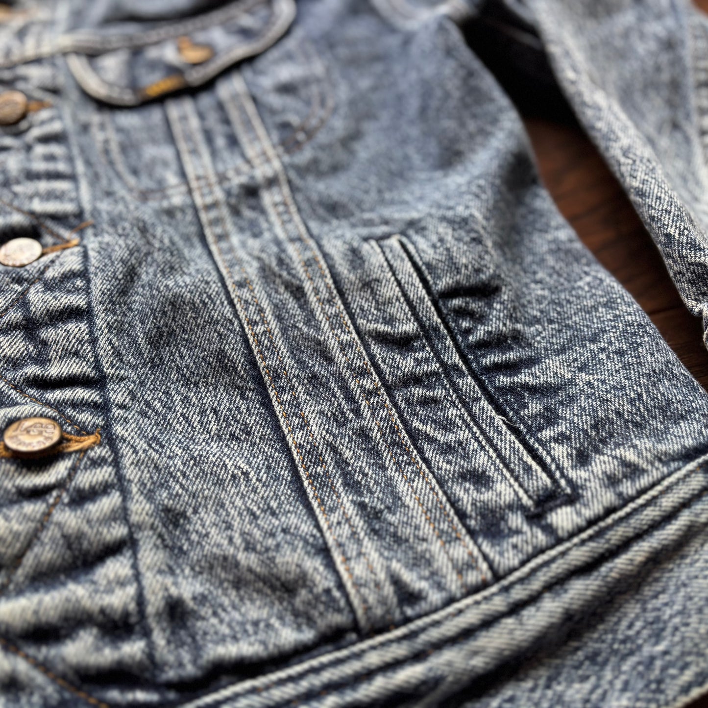 Vintage Western Lee Acid Wash Denim Trucker Jacket