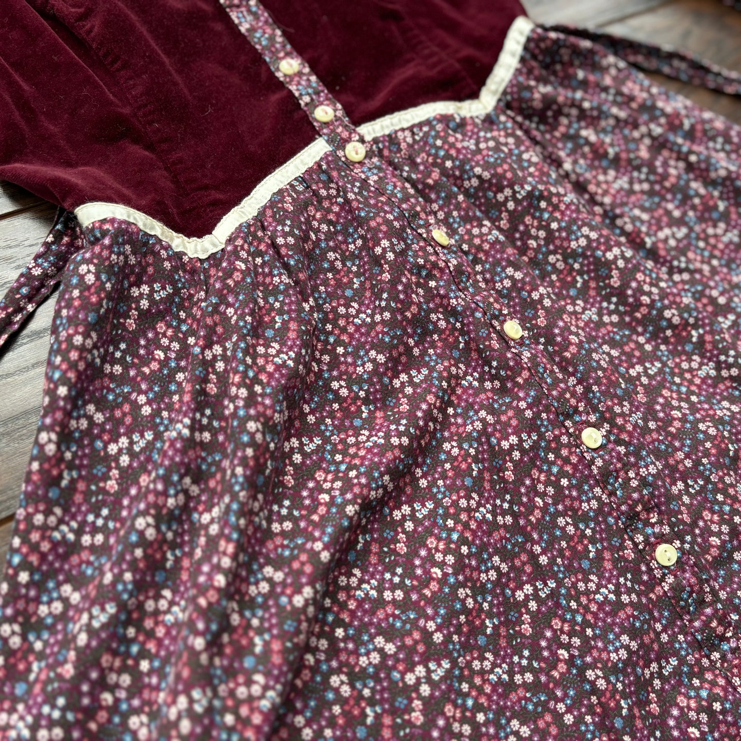 70’s Vintage Boho Western Floral Prairie Dress