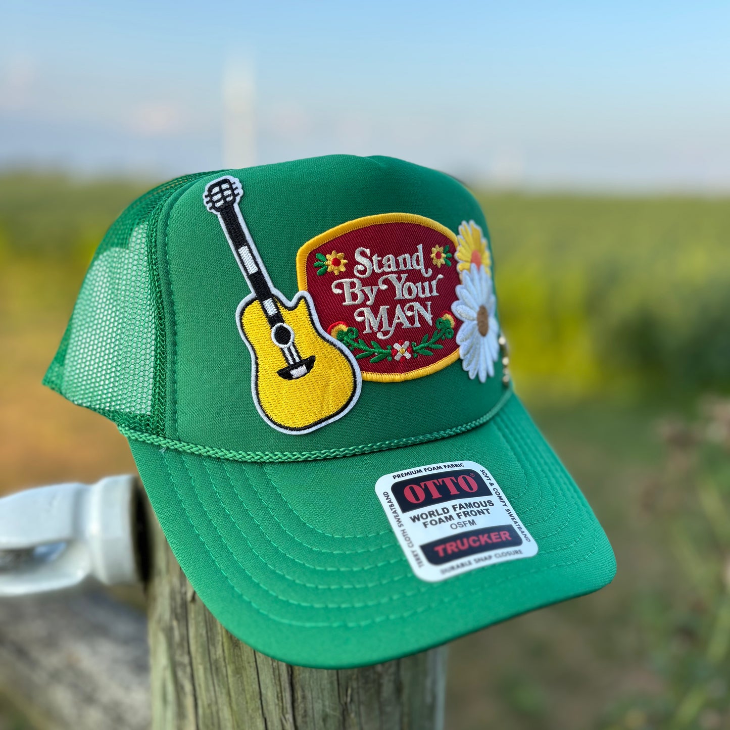 Cutomized Western “Stand By Your Man” Otto Trucker Hat with Patches Enamel Pin