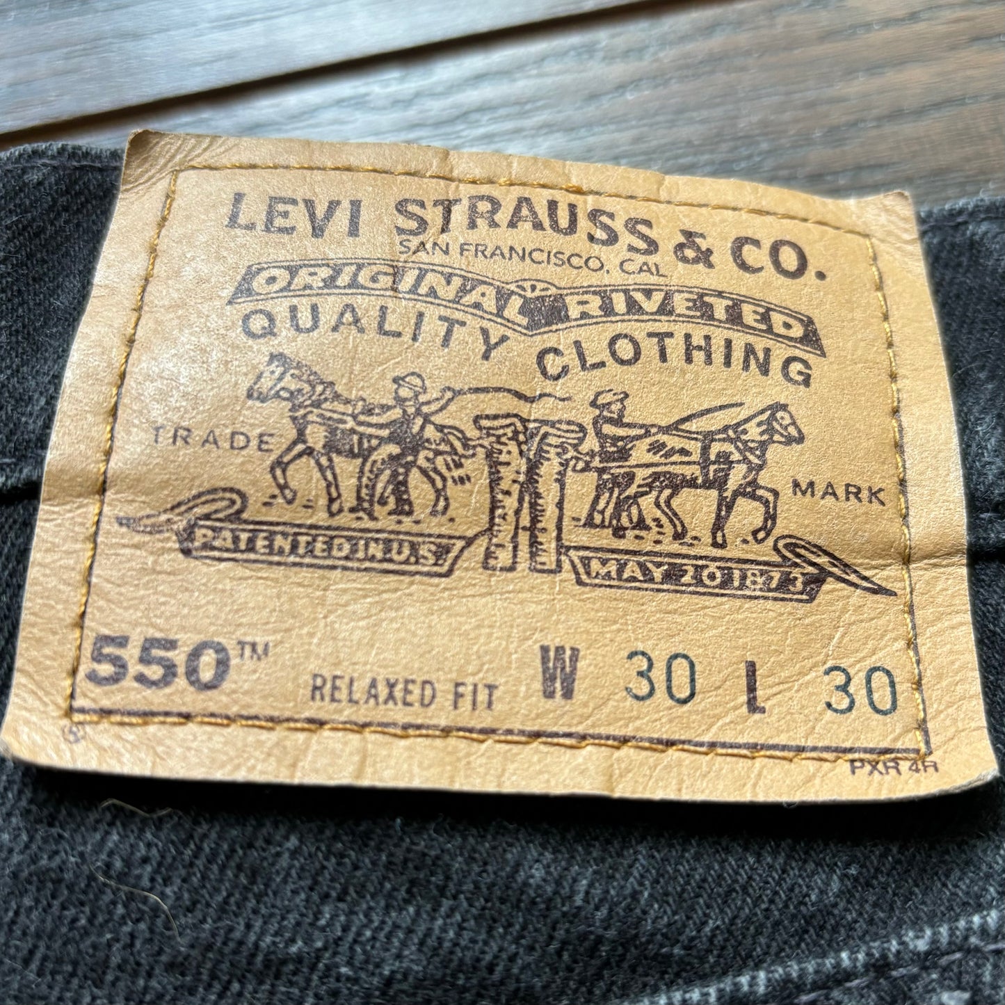 Vintage Western Black Levi’s 550 Orange Tab Jeans with Hand Embroidered Pockets | Made in USA