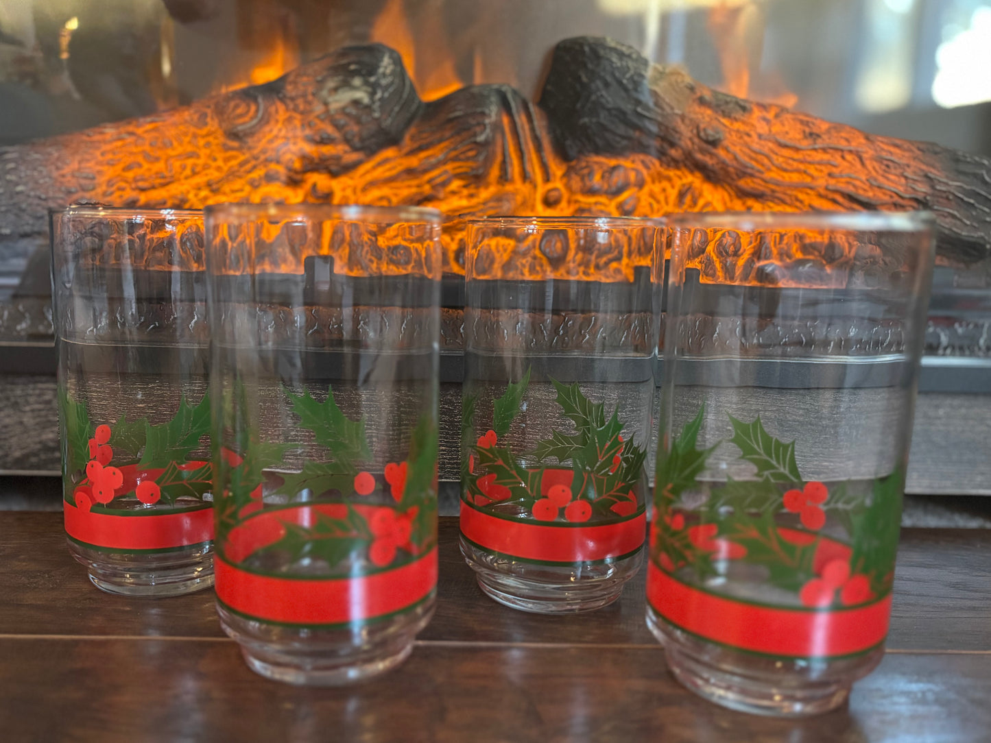 Vintage Libbey Holly Berries Highball Glassware | Set of 4