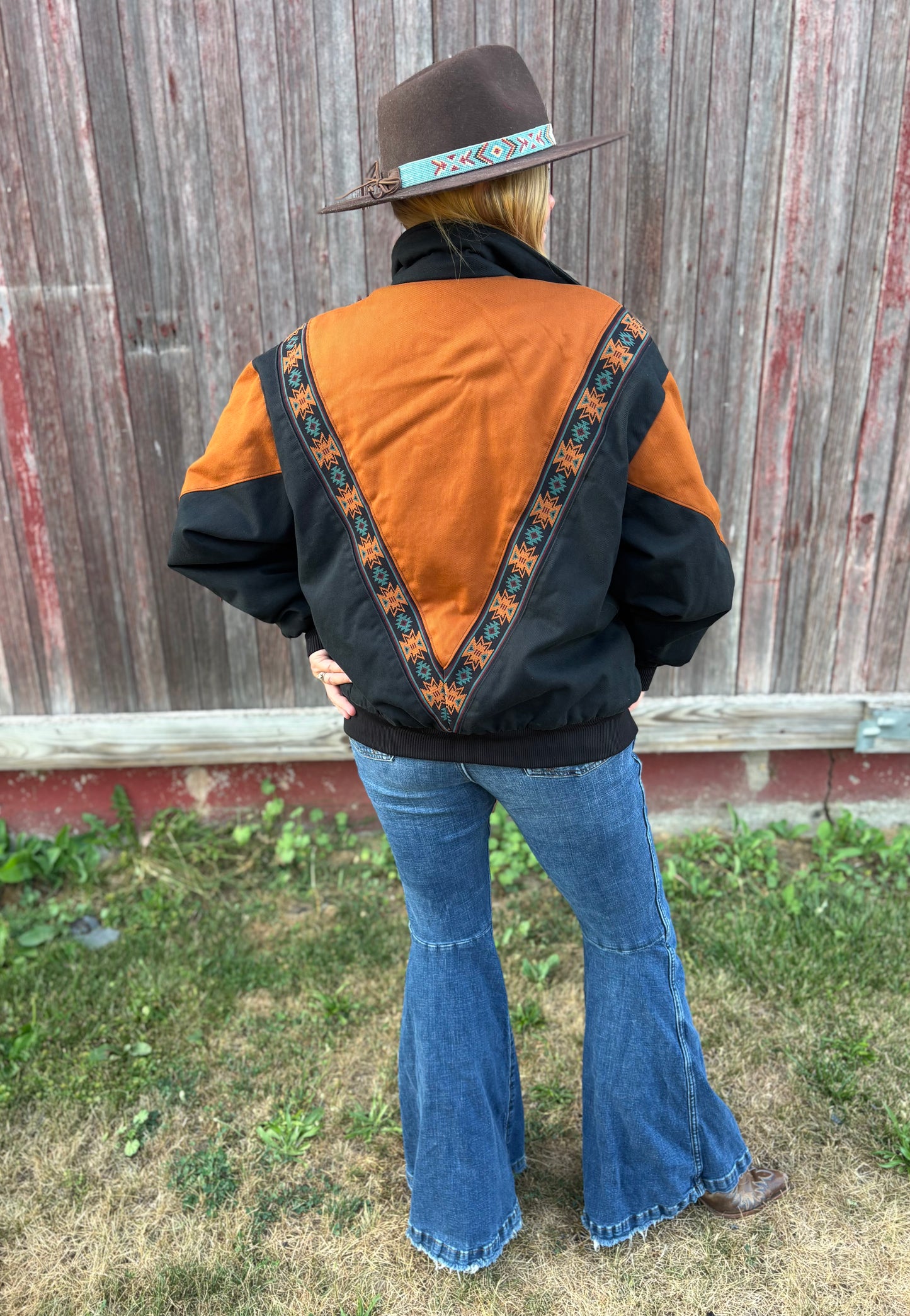 Vintage Western Cripple Creek By Circle S Jacket with Aztec Print | Made In USA