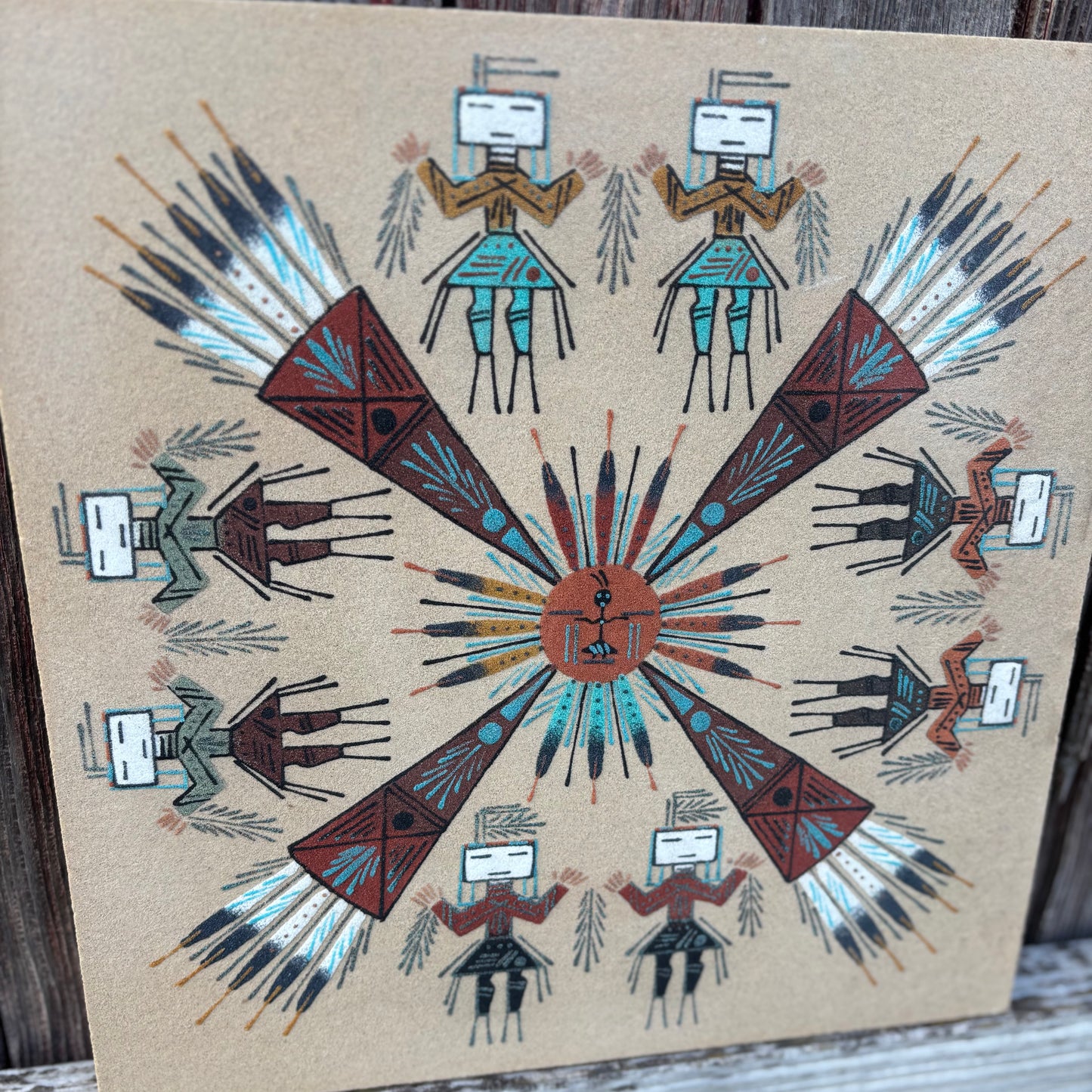 Vintage Navajo Whirling Yei Sandpainting