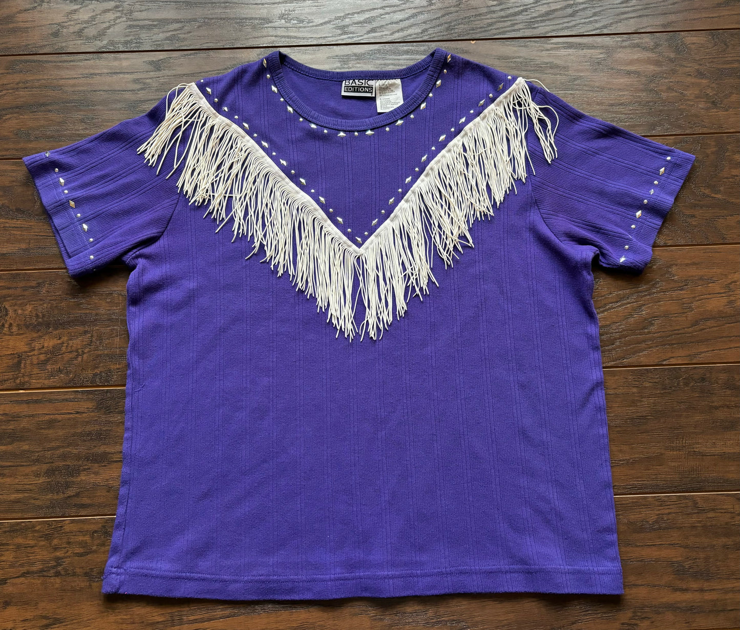 90’s Vintage Western Women’s Basic Editions Shirt with Fringe