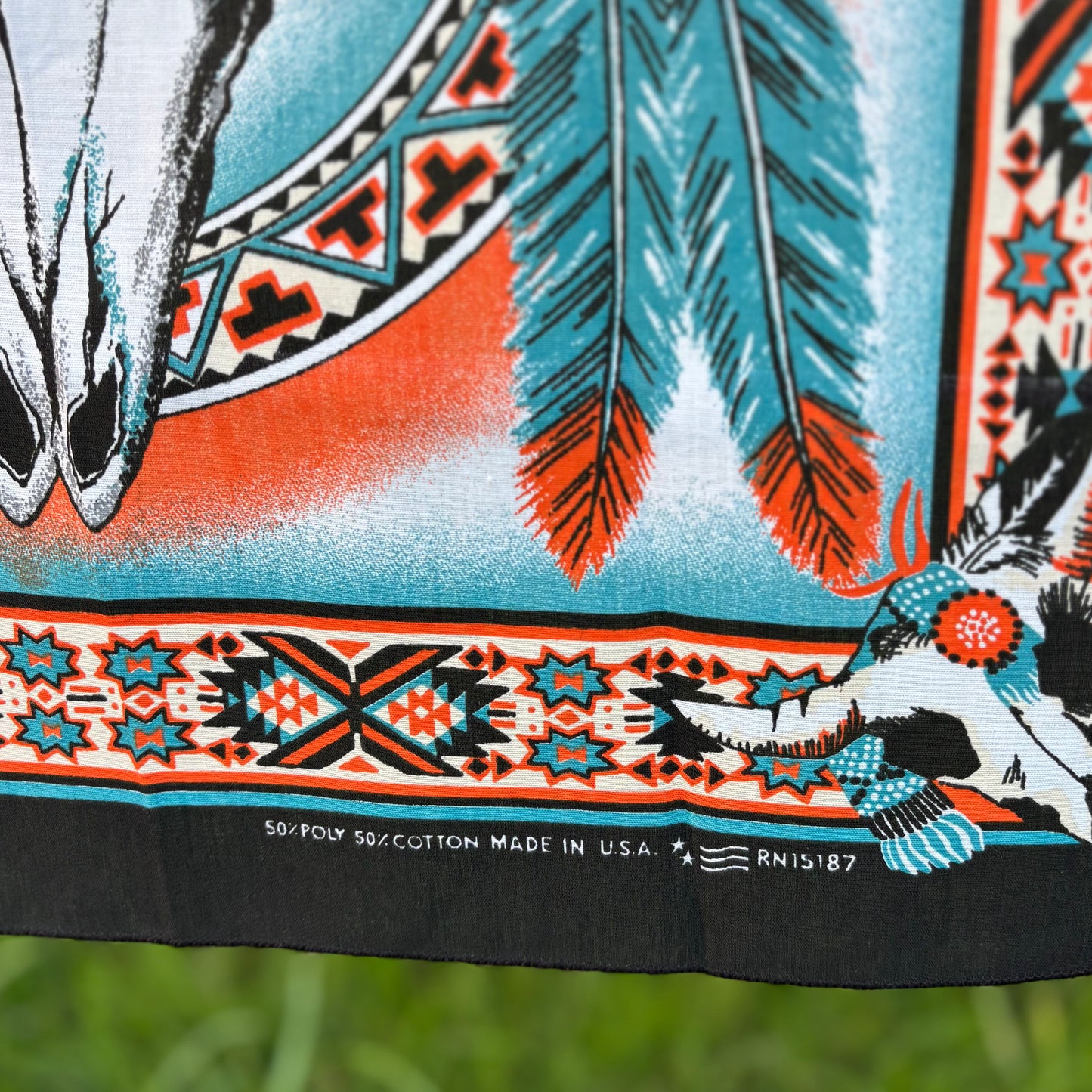 Vintage Southwestern Steer Skull Bandana | Made in USA