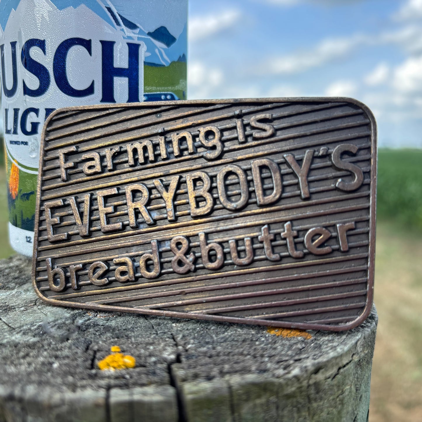 1977 Vintage “Farming is EVERYBODY’S bread & butter” belt buckle