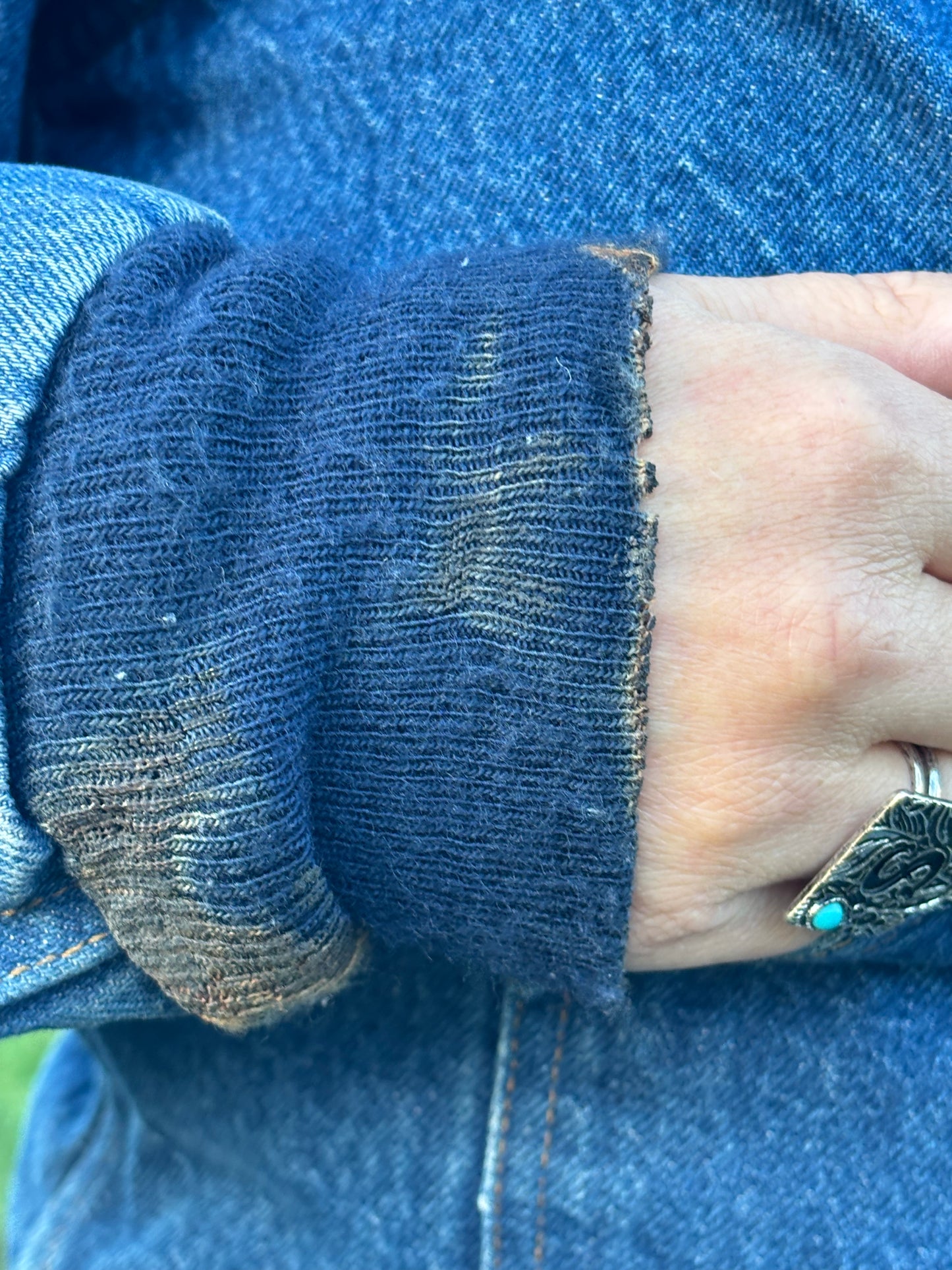 90’s Vintage Denim Carhartt Hooded Jacket with Carpenter Plaid Lining | Union Made