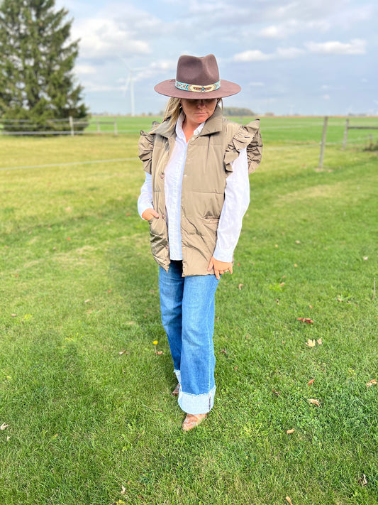 Prairie Belle Ruffle Sleeve Vest