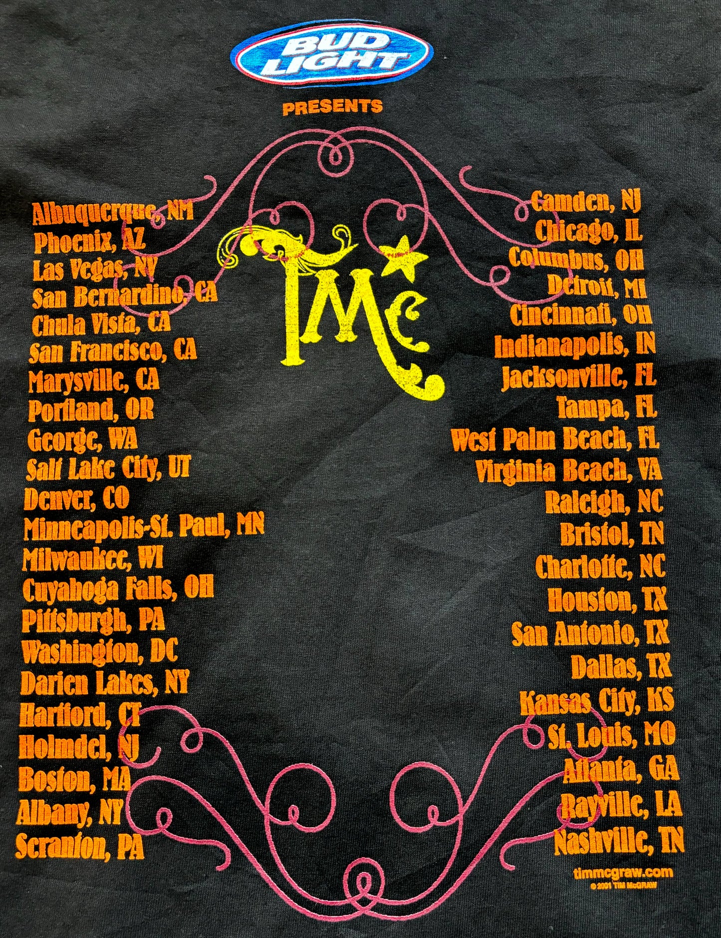 2001 Vintage Western Tim McGraw “Set This Circus Down” Country Concert T-shirt