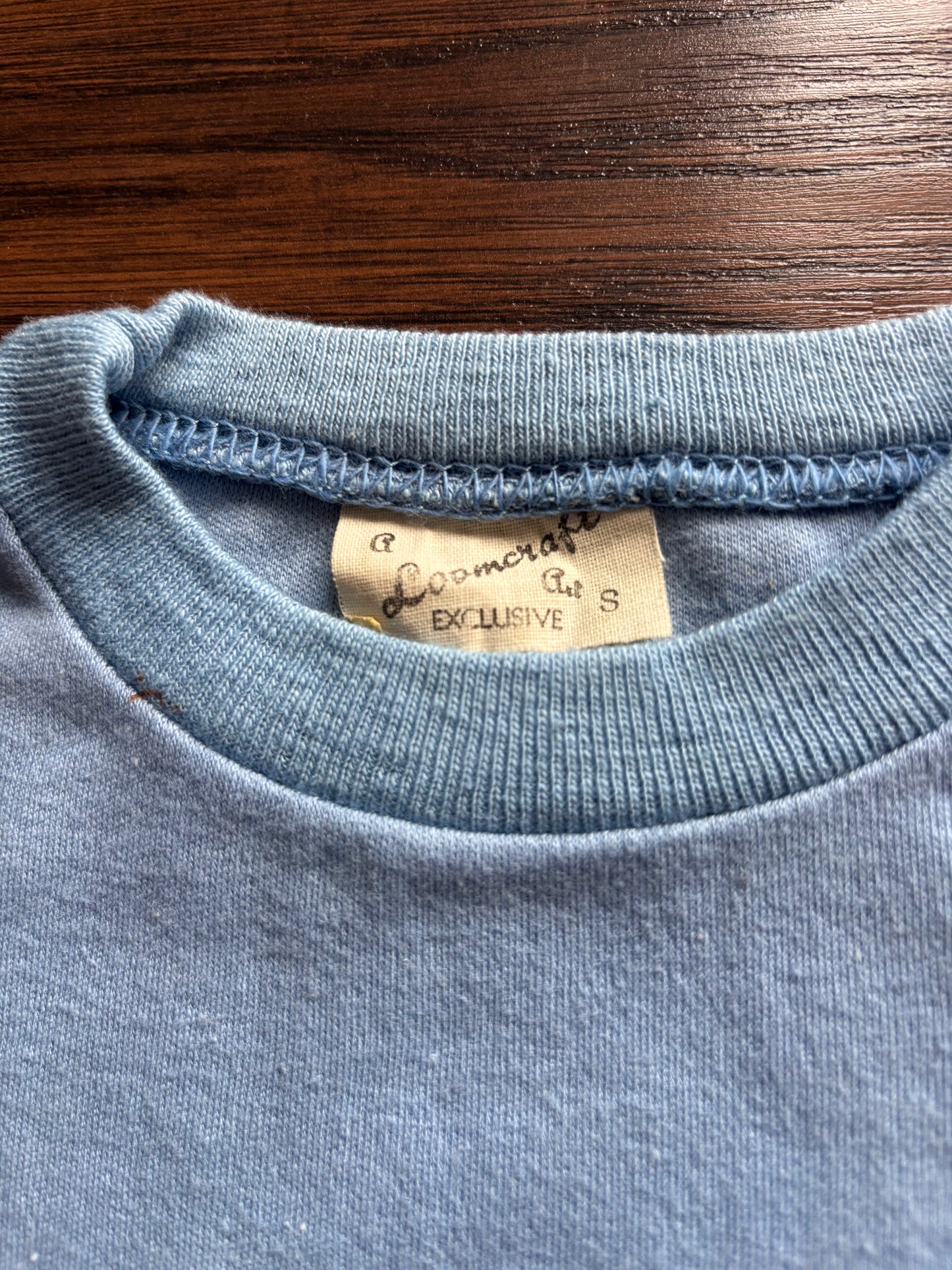 Vintage 70s Sleeveless Shirt Blue Blank Crewneck | Loomcraft Exclusive (please message me with what your size s/m/l)