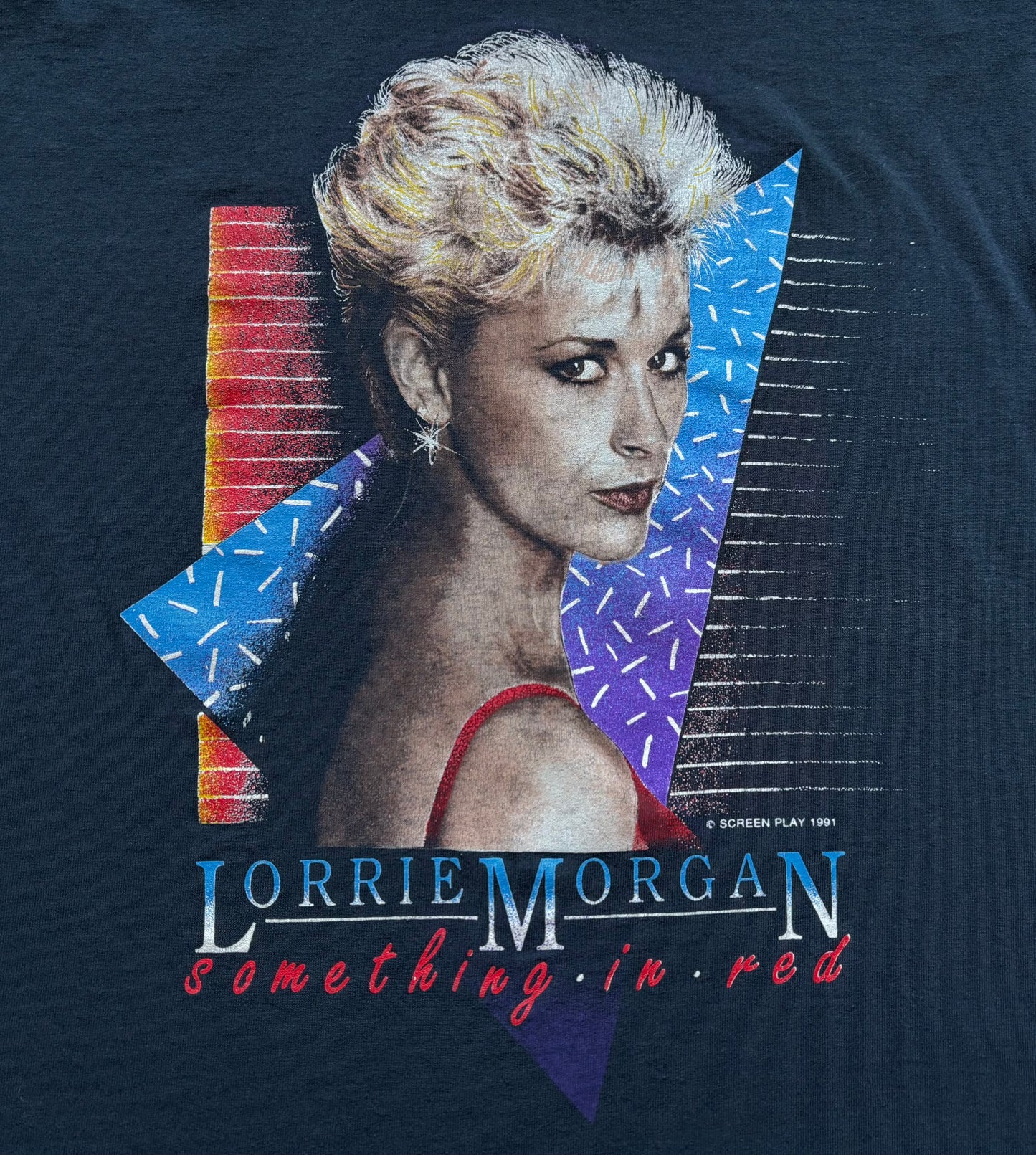 1991 Vintage Lorrie Morgan “Something in Red” Country Concert T-shirt | Made In USA