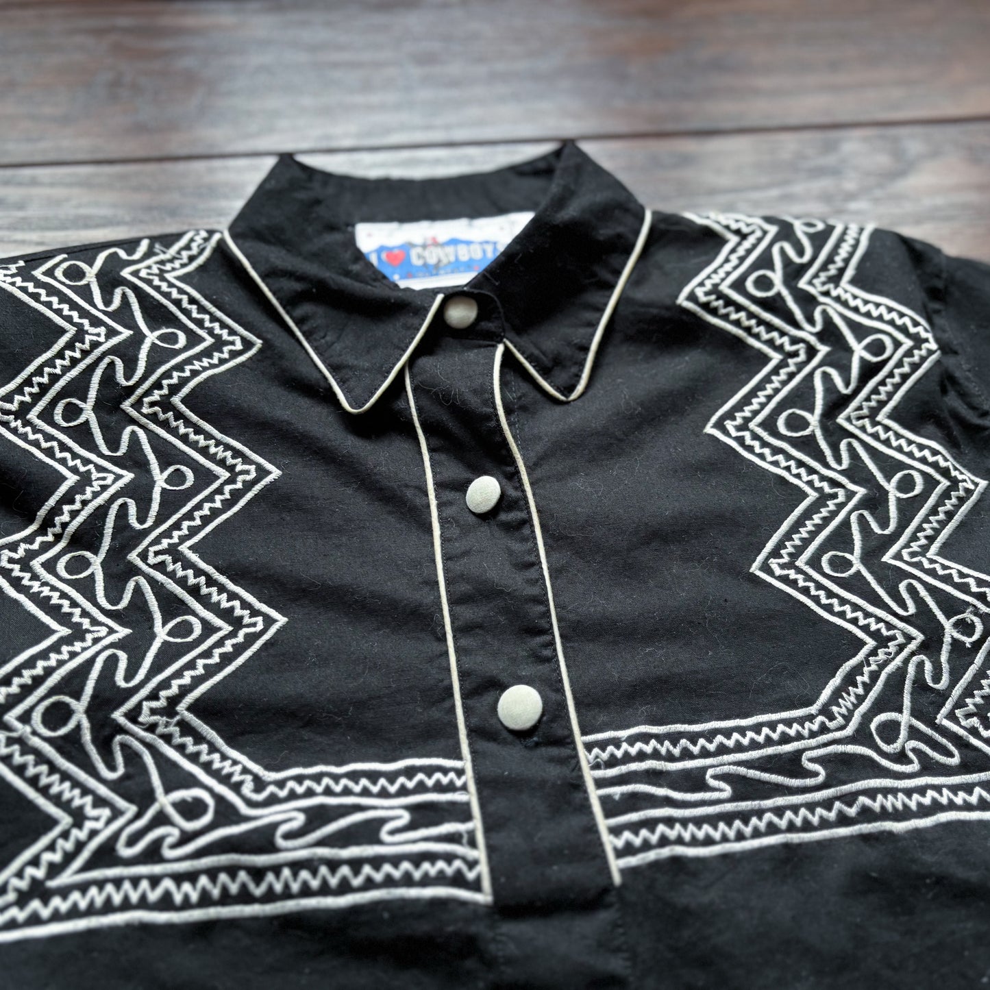 Vintage Western Women’s I Love Cowboys Shirt with Embroidery | Deadstock with Tags