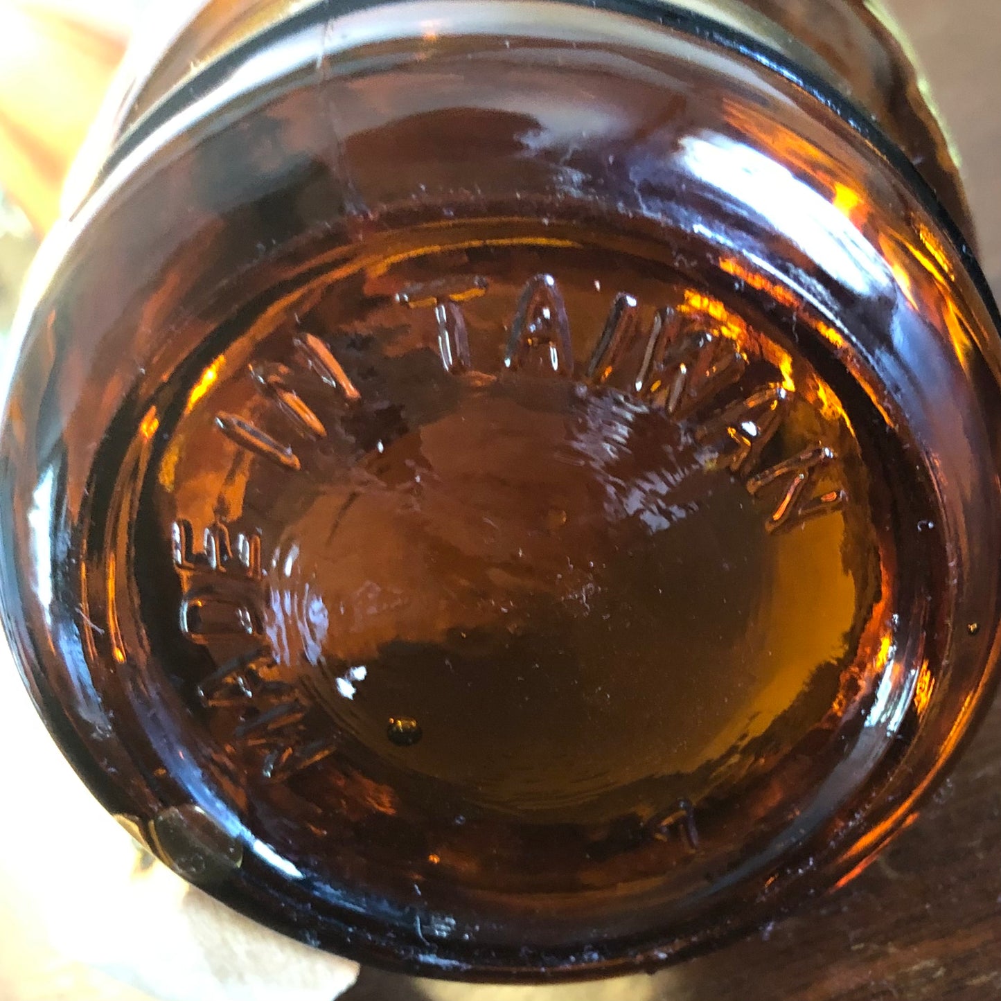 Vintage Siesta Ware with Wooden Handle Souvenir Amber Barrel Mug | Made in Taiwan