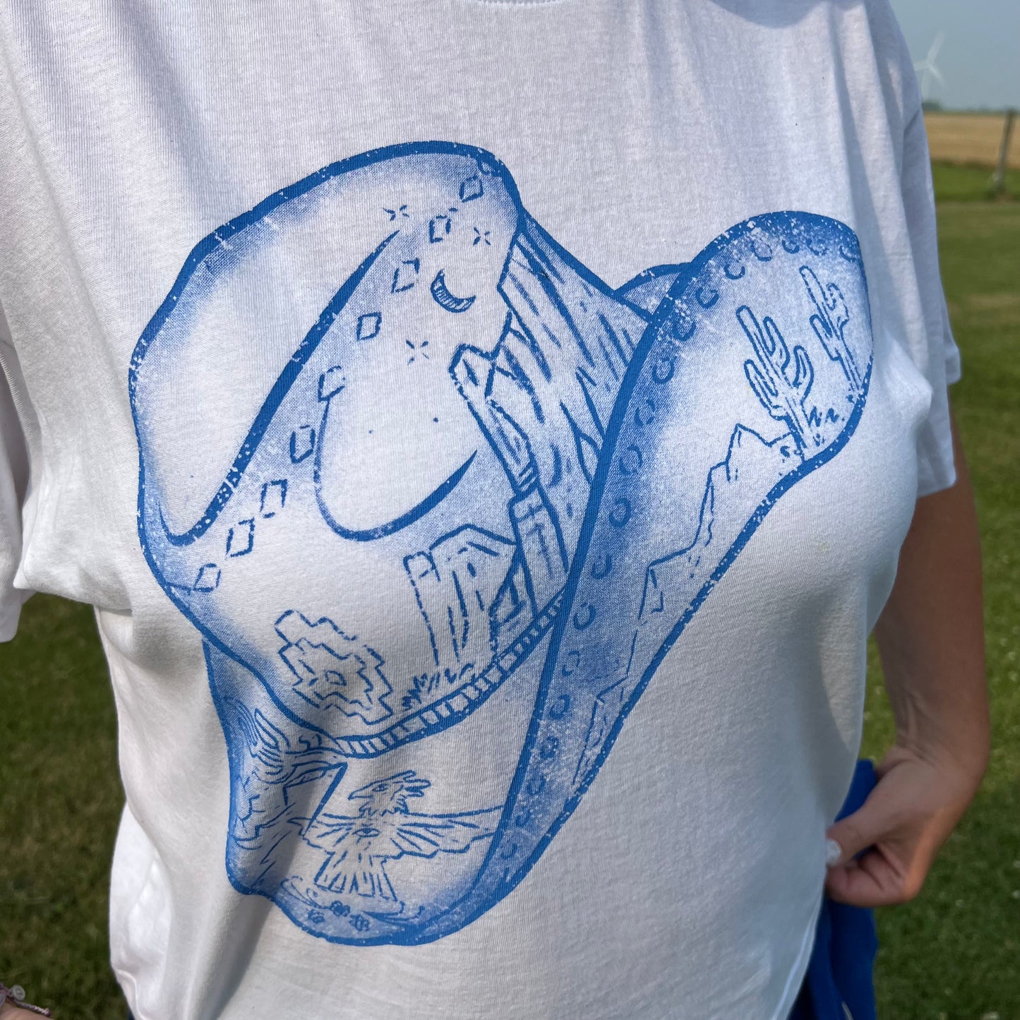 Cowboy Hat Graphic Crop Tees