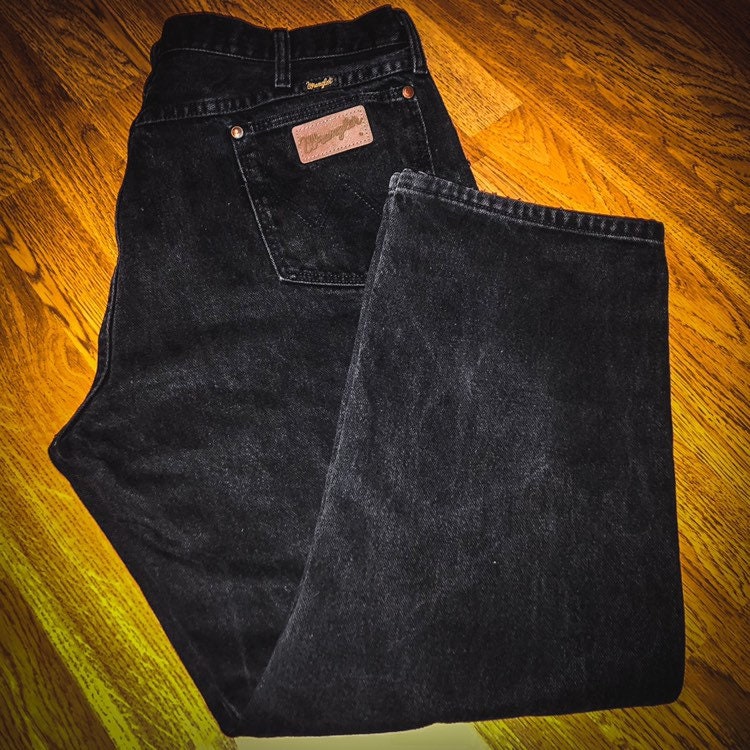 Vintage Black Bootcut Wrangler Jeans with Fading in Just The Right Spots!