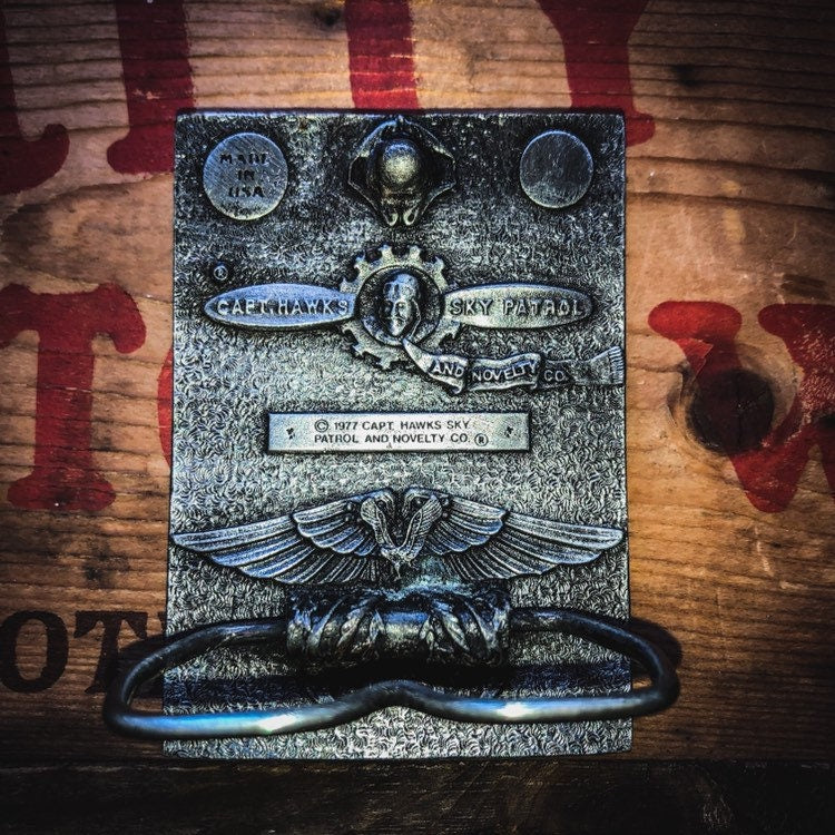 1977 Vintage Sharon Interstate Grain Buckle by Captain Hawks Sky Patrol and Novelty Co