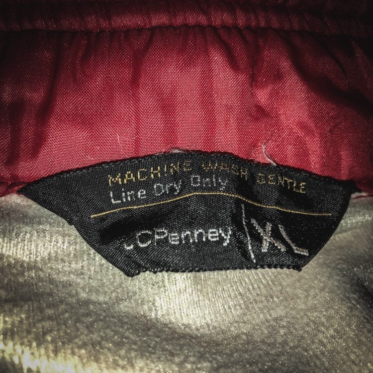 80's Vintage JC Penney's Lined Jacket with Cotton Knit Collar and Cuffs