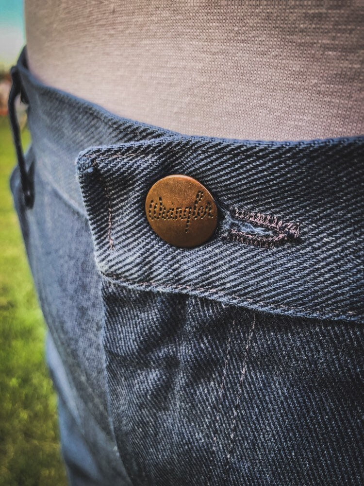 1970’s Vintage Women’s Wrangler Jeans with Purple Stitching and “MOM” Wrote on Inside Pocket