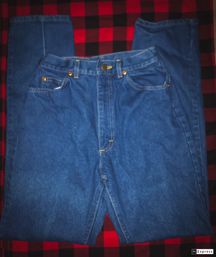 80's Vintage Women's Lee Riders Dark Wash 100% Cotton Denim High Rise Jeans UGWA