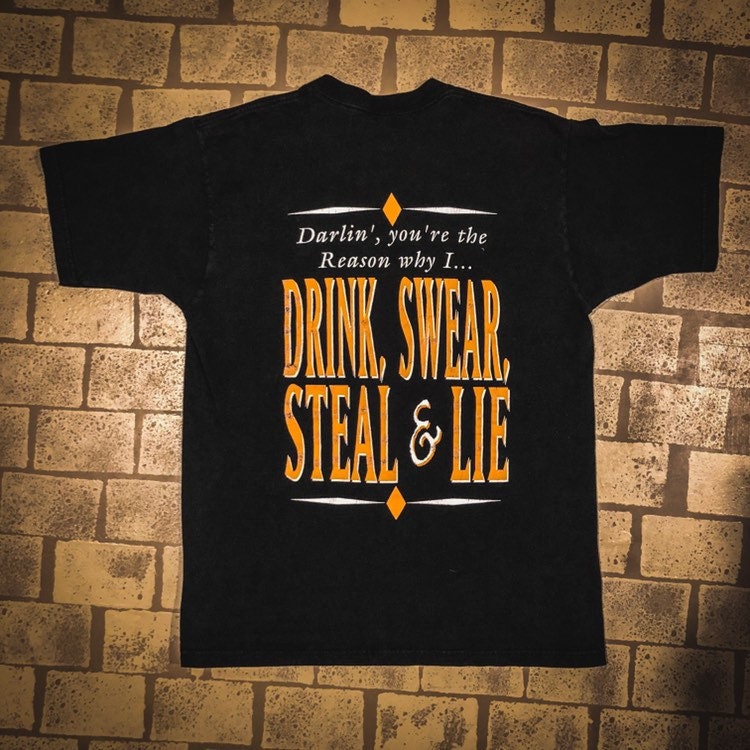 1998 Michael Peterson "Drink, Swear, Steal & Lie Concert T-shirt