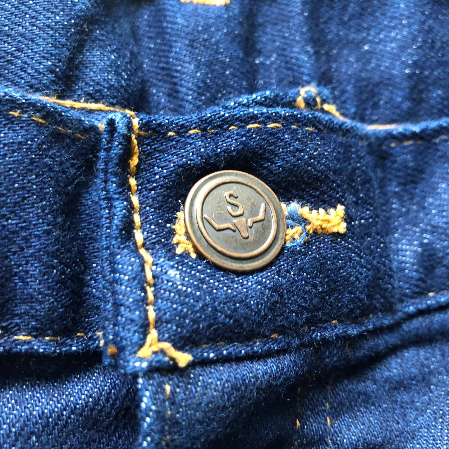 Vintage Western Men’s Sheplers High Waisted Dark Wash Jeans with Semi Flare Leg | Made In USA