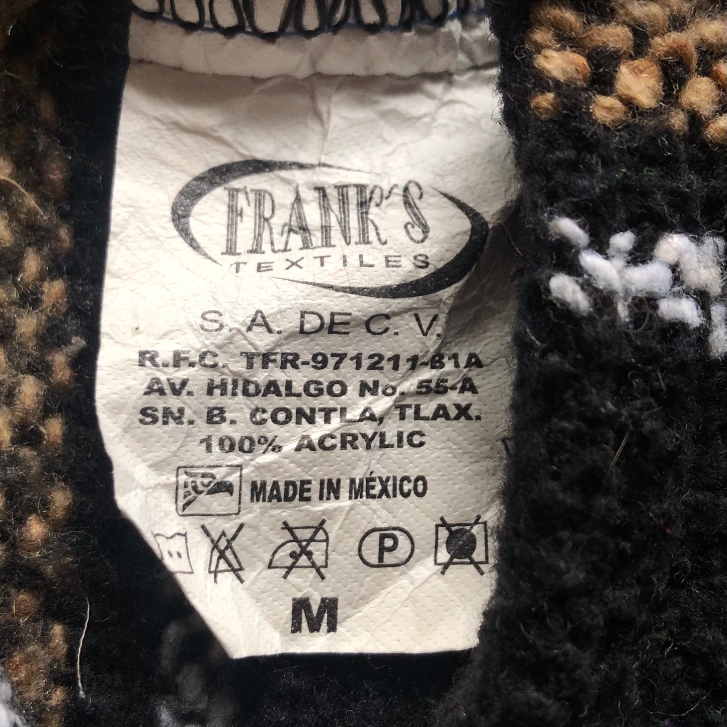 Vintage Frank’s Textiles Mexican Rug Hoodie with Kangaroo Pocket | Made in Mexico