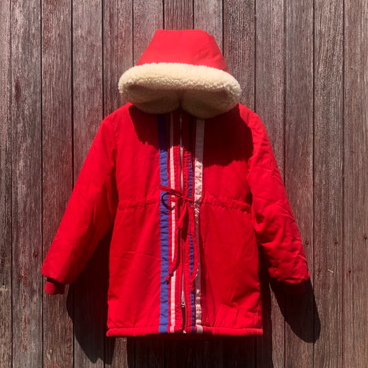 80’s Girls Weather Tamer Winter Jacket with Faux Sherpa Lining | Made in USA