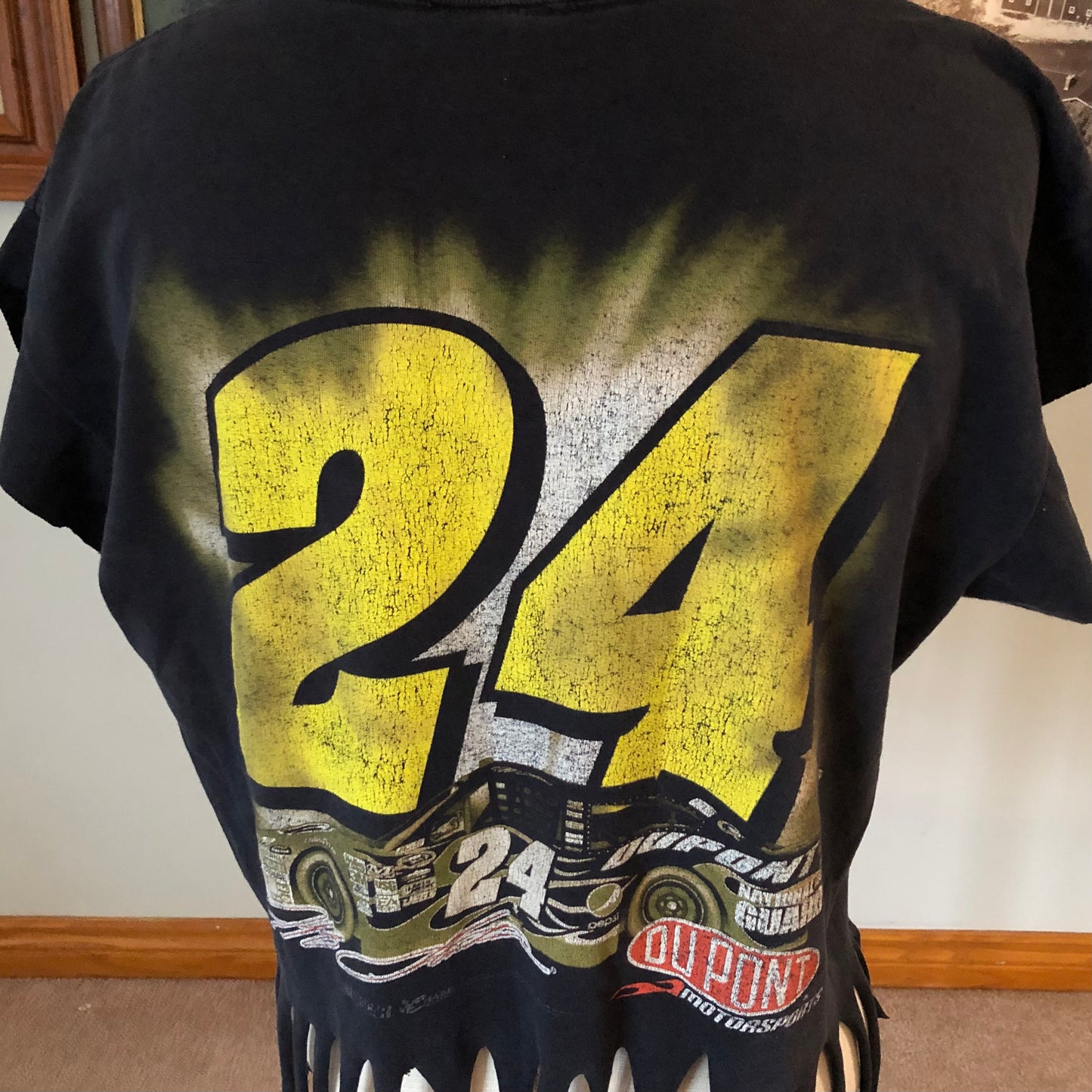 Cropped and Fringed Jeff Gordon #24 T-Shirt