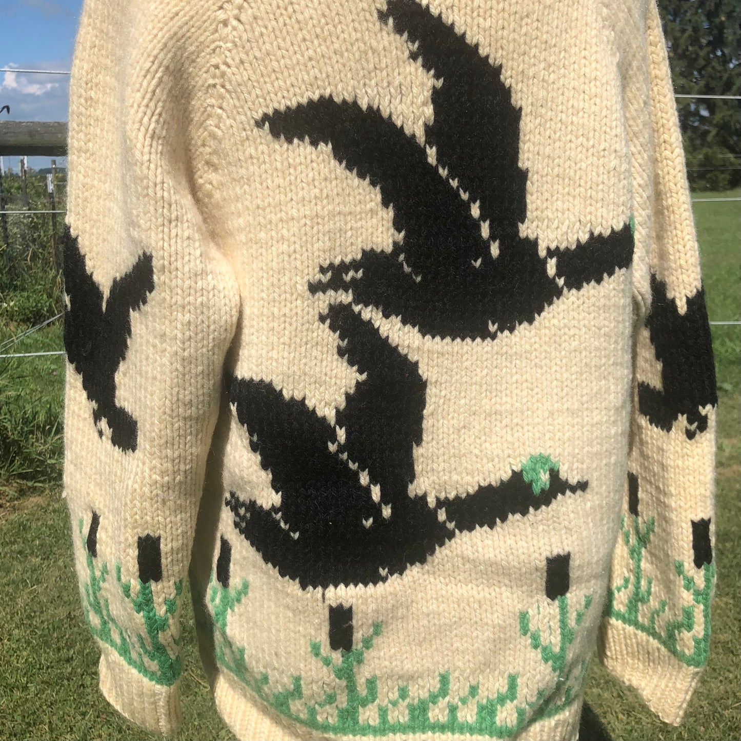 50’s/60’s Vintage Hand Knit Cowichan Sweater with Geese