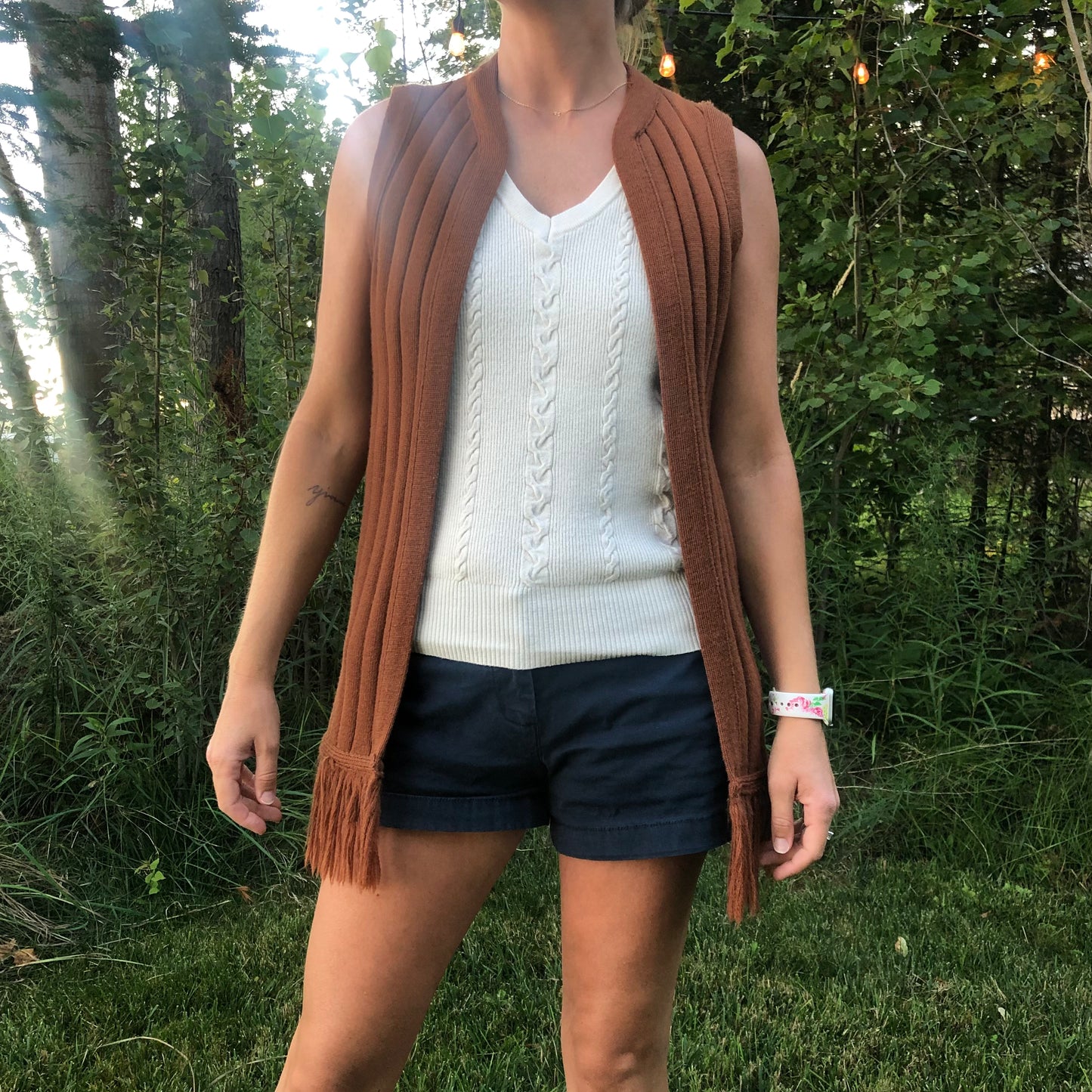 Vintage Boho Western Women’s designed by Victoire of Paris for Penneys Vest with Fringe