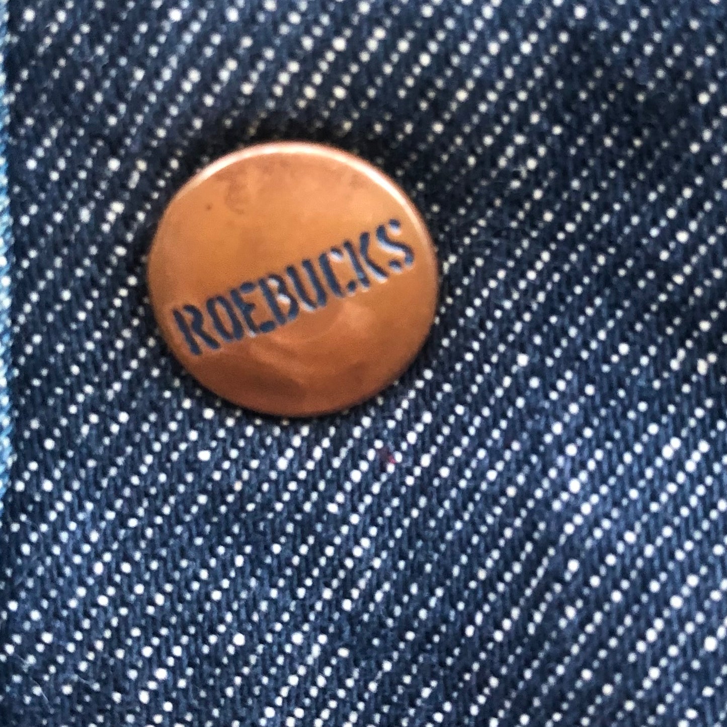 Vintage Western Men’s Sears Roebucks Denim Vest with Sherpa Lining and Pere Marquette Patch