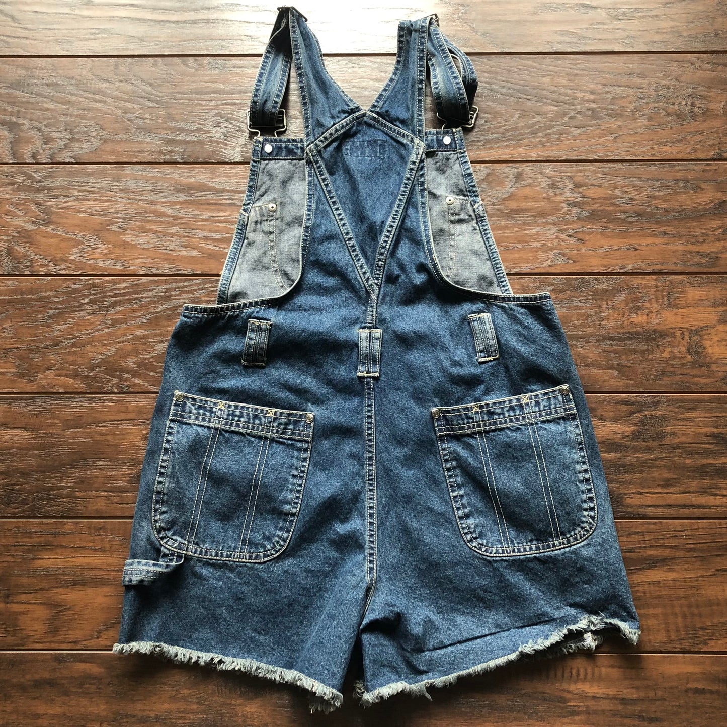90’s Vintage Western Juniors No Boundaries Denim Short Bib Overalls