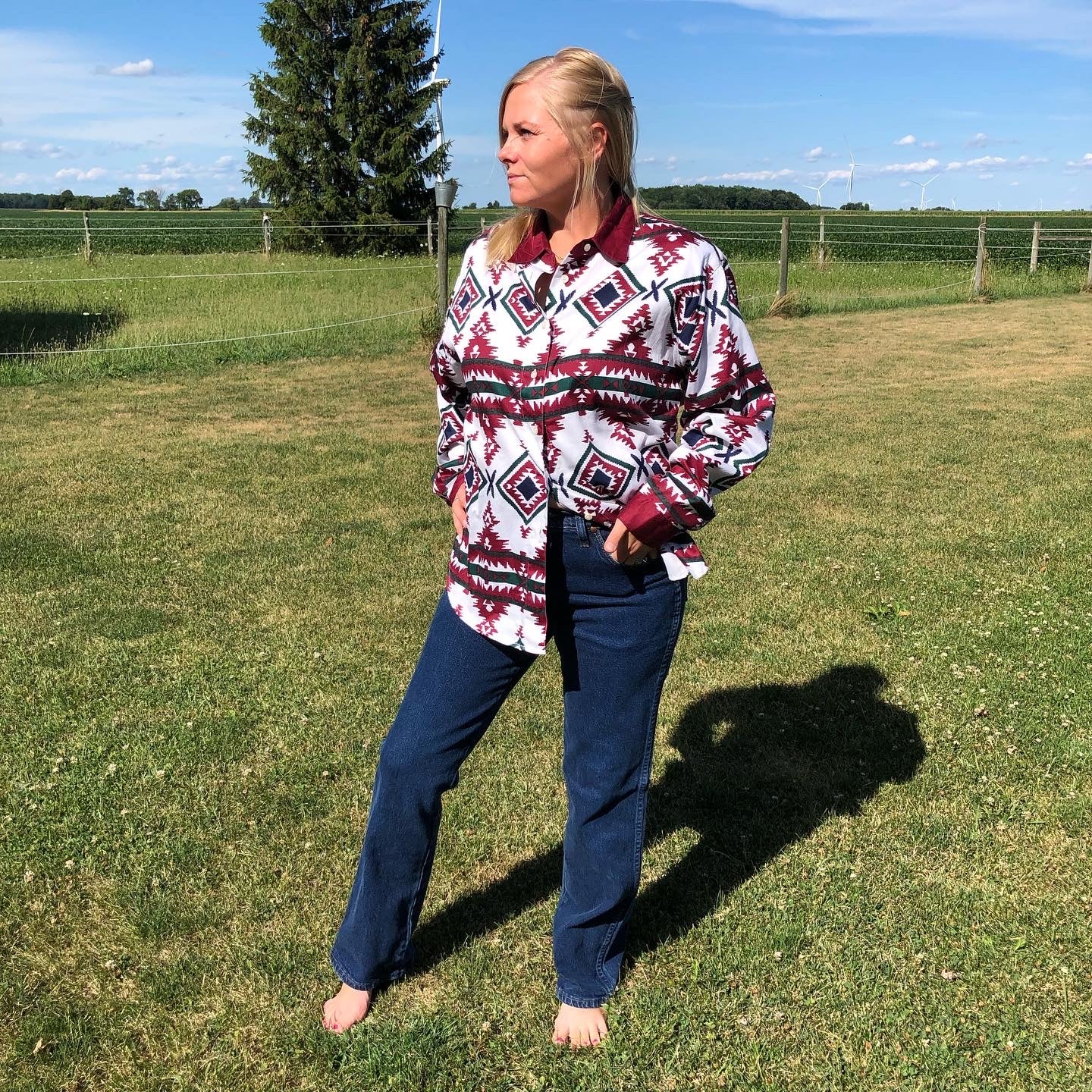 90’s Vintage Western Women’s Southern Canyon Aztec Print Shirt