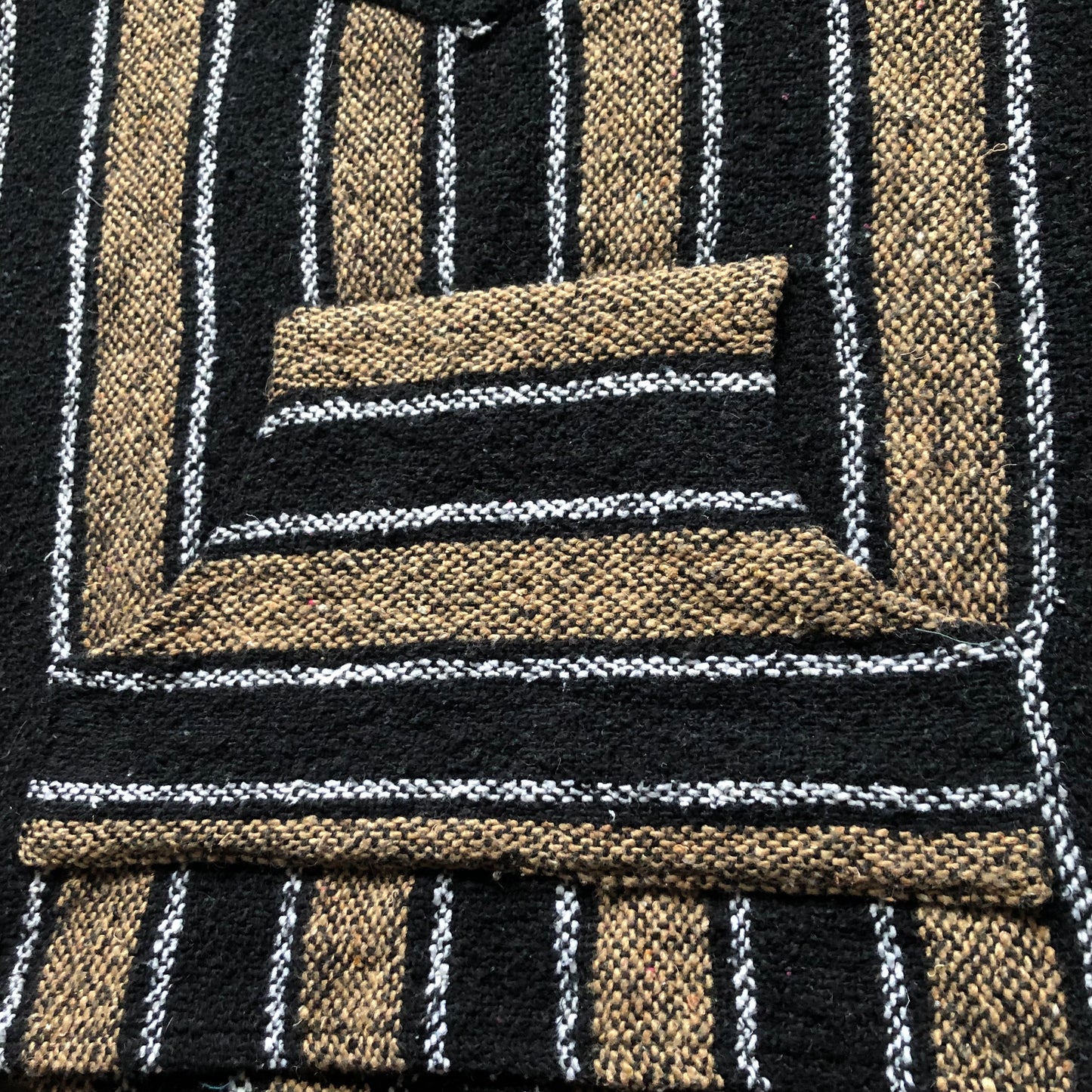 Vintage Frank’s Textiles Mexican Rug Hoodie with Kangaroo Pocket | Made in Mexico
